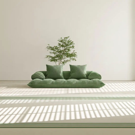 Divano dal design essenziale, verde, per la casa